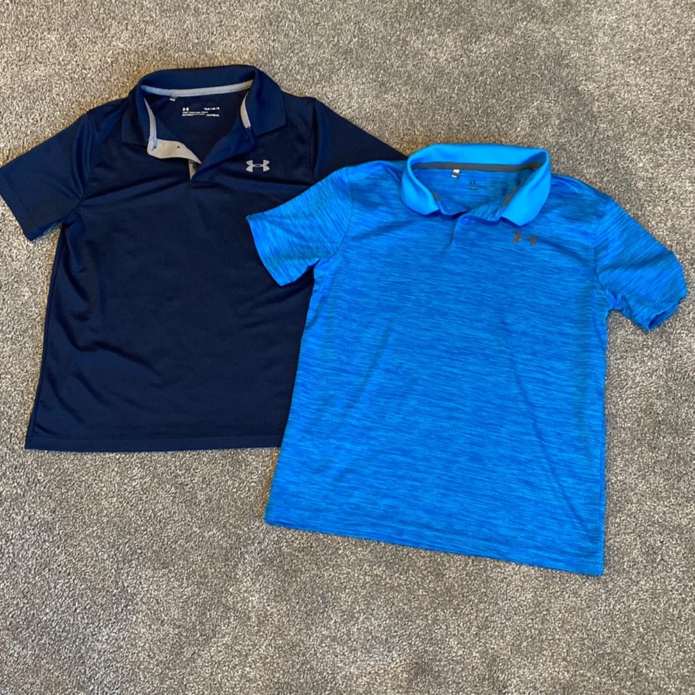 Under Armour Youth Size Large Short Sleeve Polo Shirts